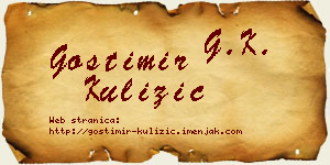 Gostimir Kulizić vizit kartica